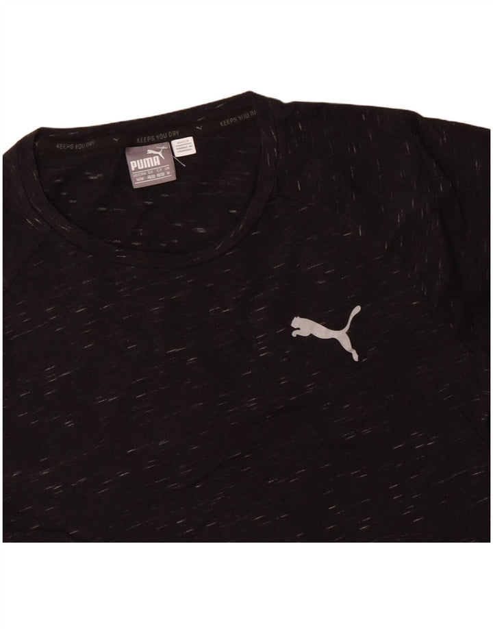 Camiseta masculina PUMA de algodão manchado preto médio