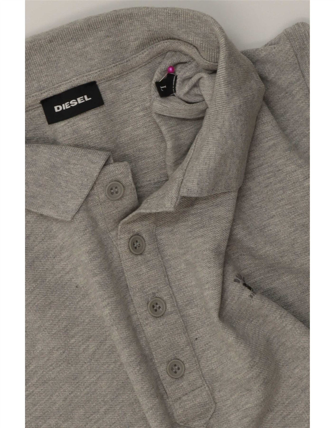 Camisa polo masculina Diesel grande algodão cinza