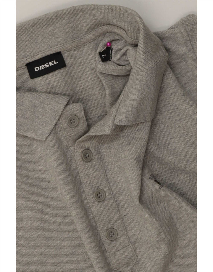 Camisa polo masculina Diesel grande algodão cinza