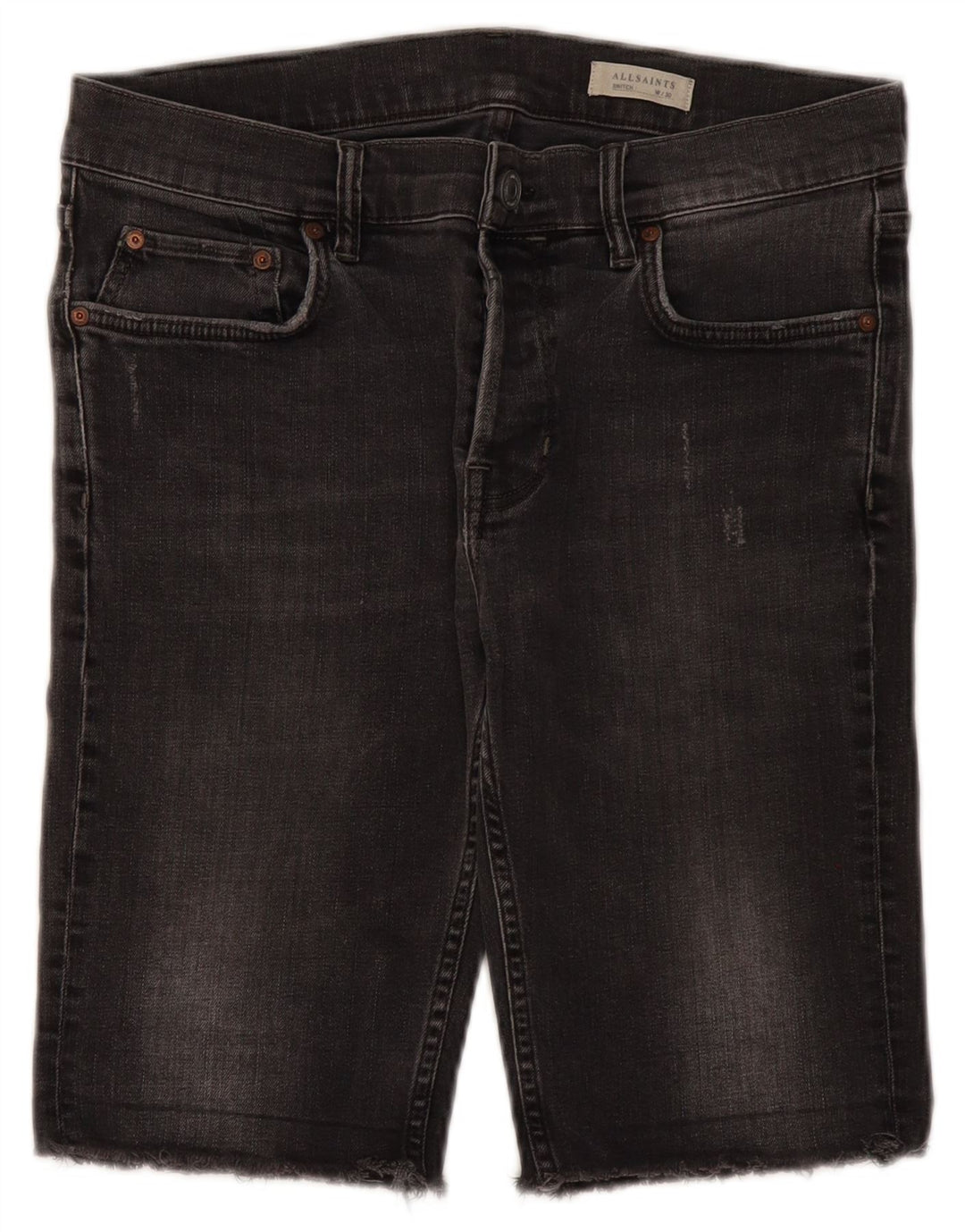 Shorts jeans masculino All Saints W30 cinza médio