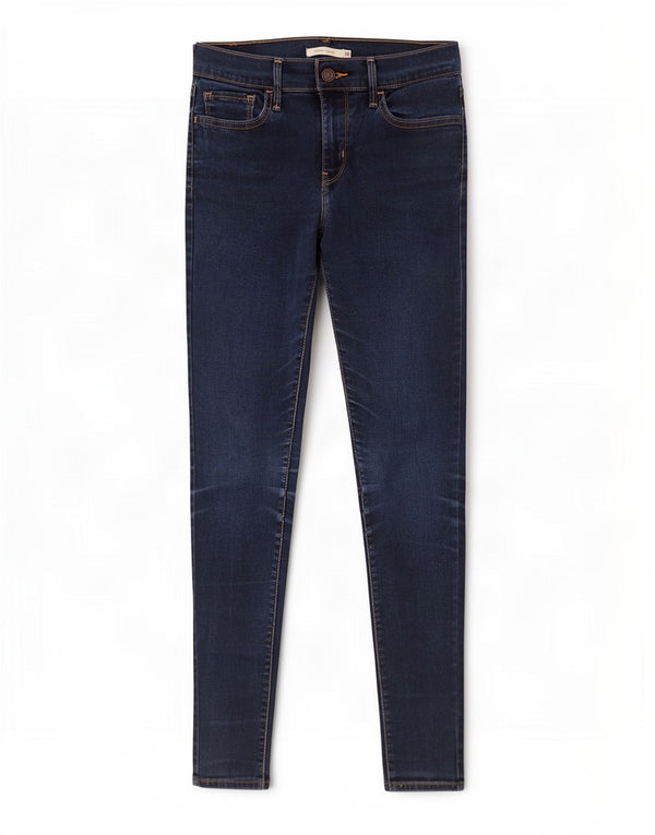 Calça jeans feminina Levi's 710 Super Skinny W28 L29 azul marinho algodão