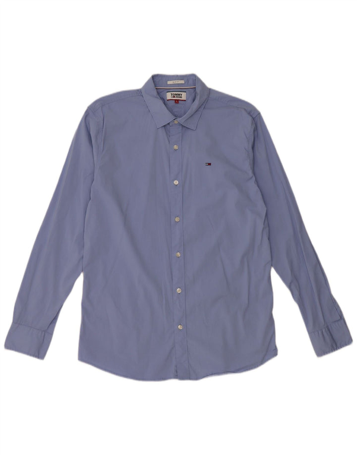 Camisa masculina TOMMY HILFIGER slim fit grande azul