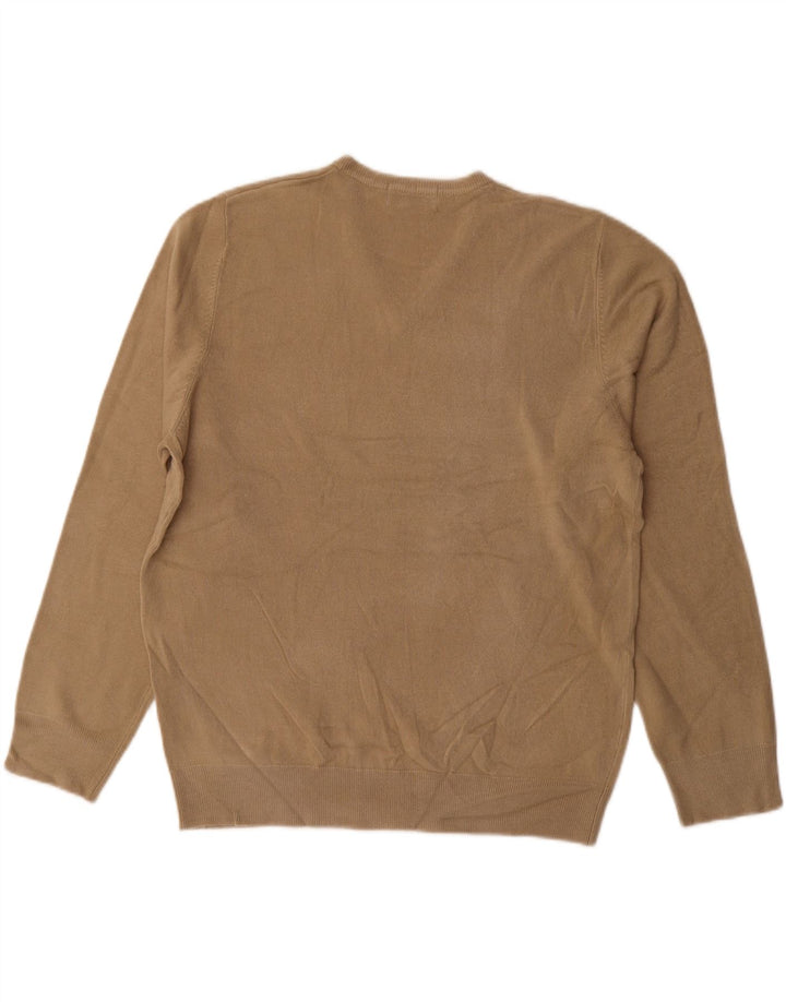 Suéter masculino MARKS & SPENCER com decote em V Reino Unido 41/43 grande bege