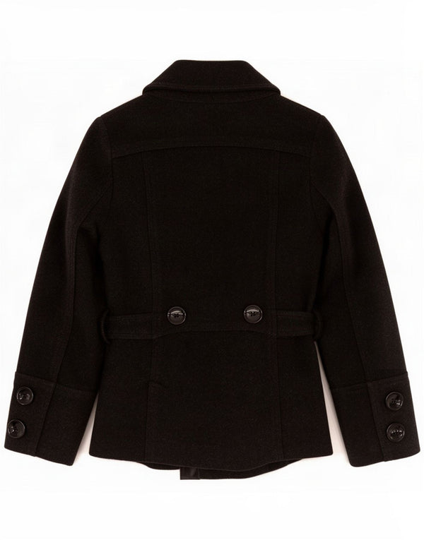 Zara Womens Pea Coat UK 10 Small Gray Wool