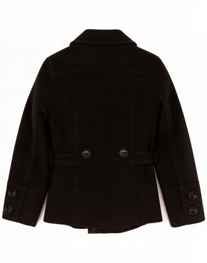 Zara Womens Pea Coat UK 10 Small Gray Wool