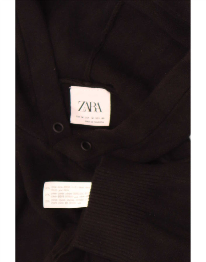Zara Suéter masculino com capuz e viscose preta média