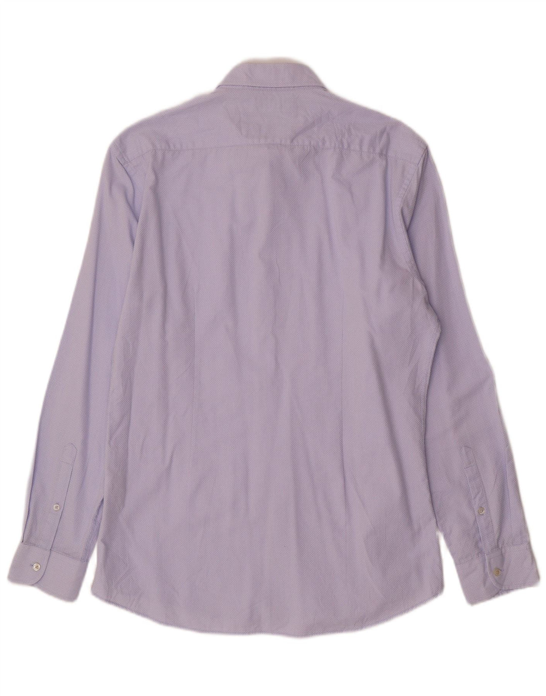 Camisa masculina Zara Slim Fit grande algodão azul