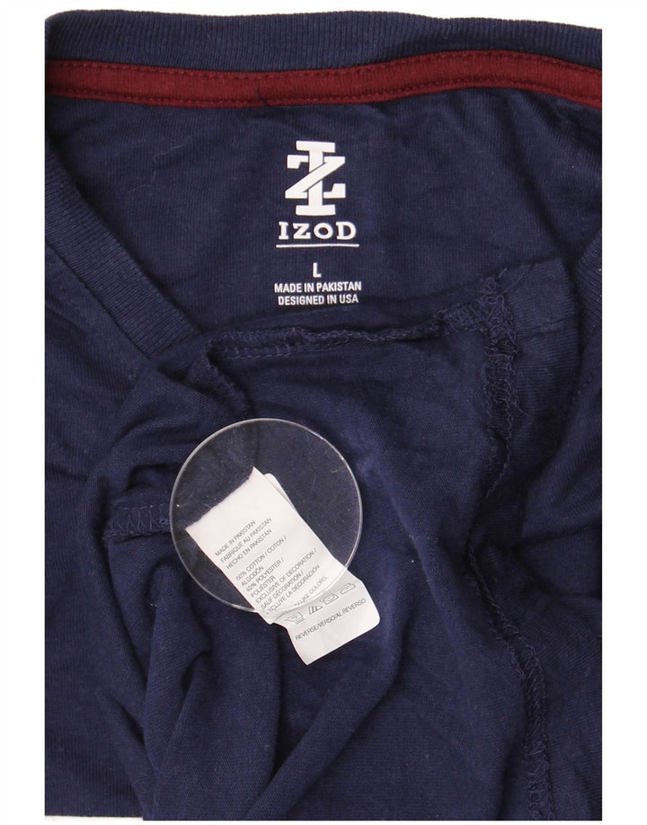 Camiseta masculina IZOD Top grande algodão colorblock azul marinho