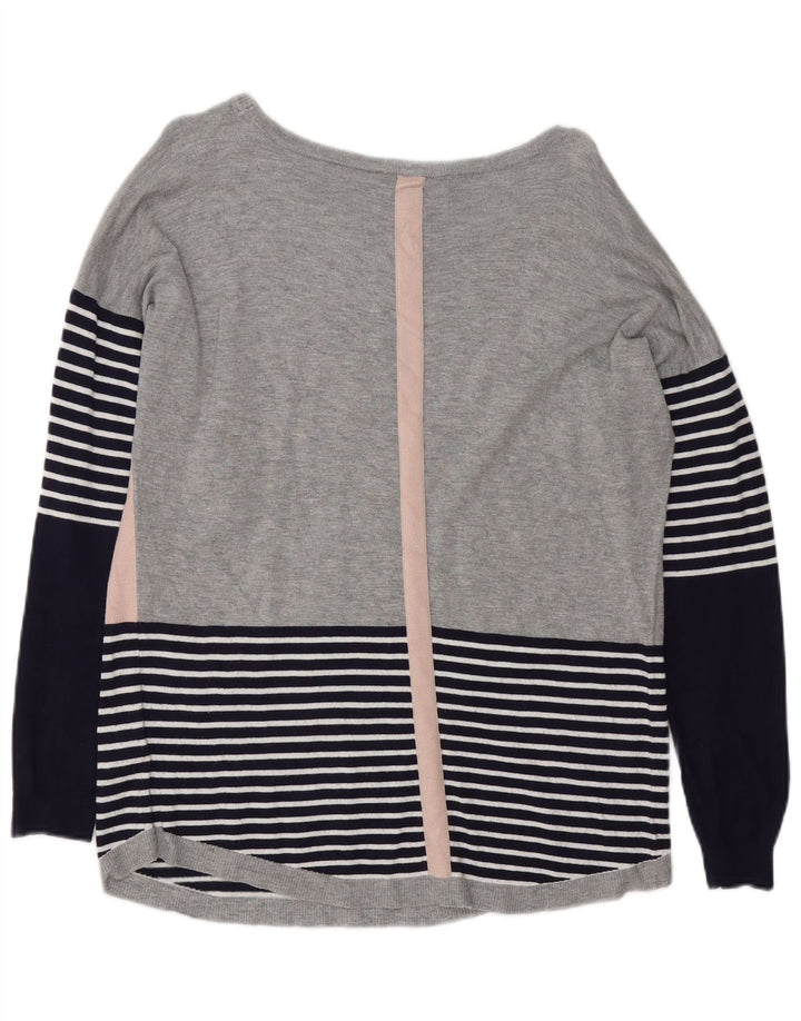 Suéter feminino Oasis com gola canoa e listrado médio multicolorido Reino Unido 14