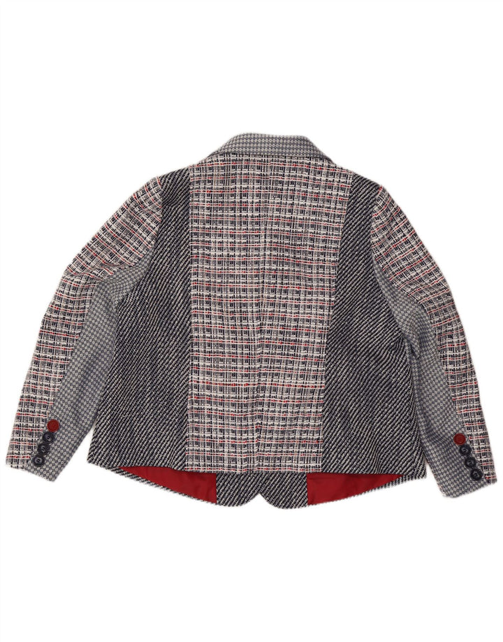 Jaqueta blazer feminina JOE BROWNS com 4 botões Reino Unido 22 3XL azul marinho xadrez
