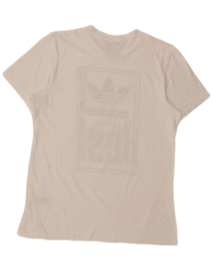 Adidas Mens Graphic T-Shirt Top Grande Algodão Branco