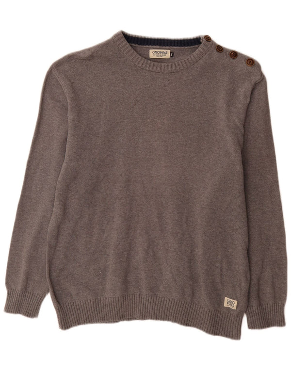 Suéter masculino Jack & Jones com gola canoa 2XL algodão cinza