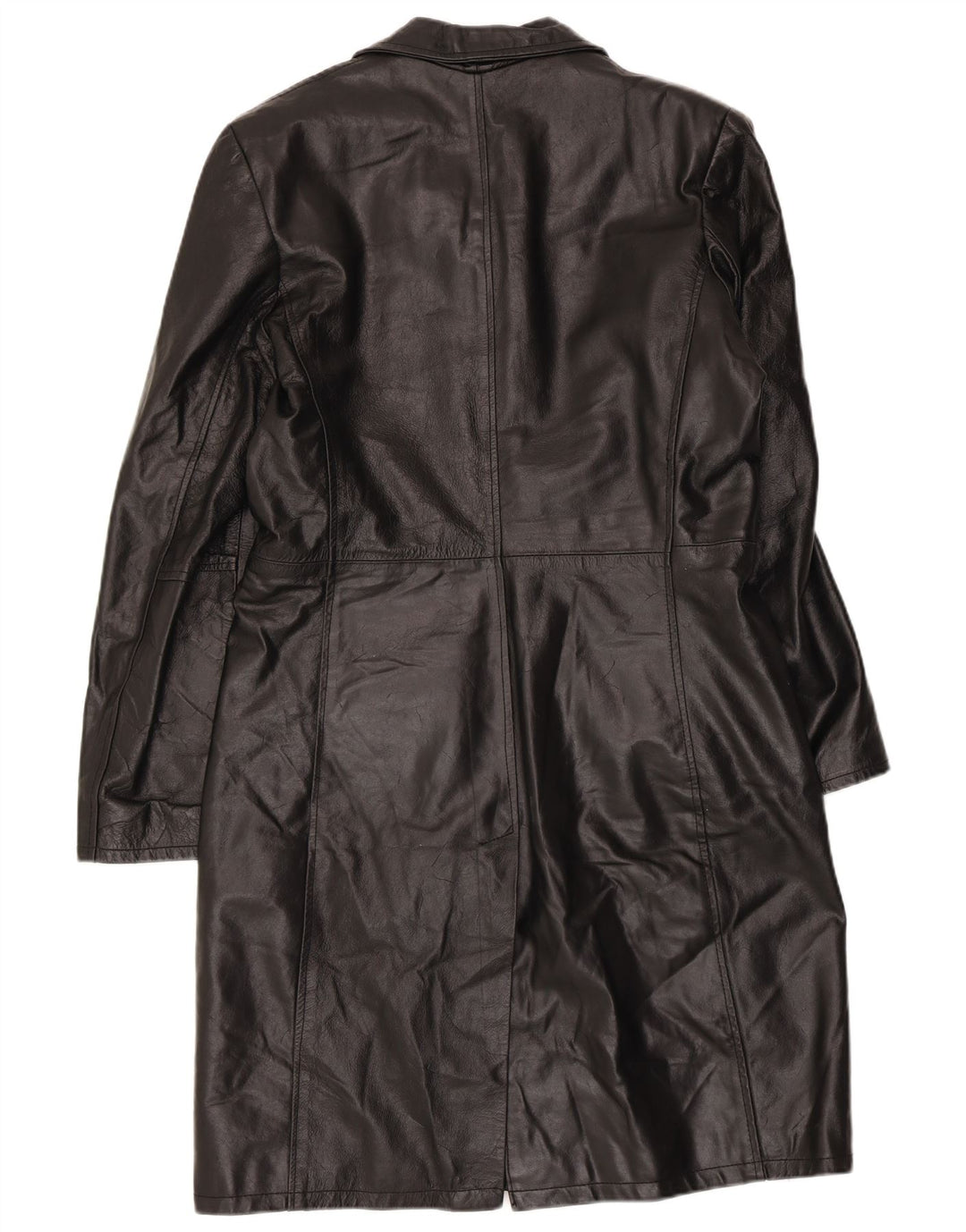 Casaco de couro feminino vintage UK 18 XL couro preto