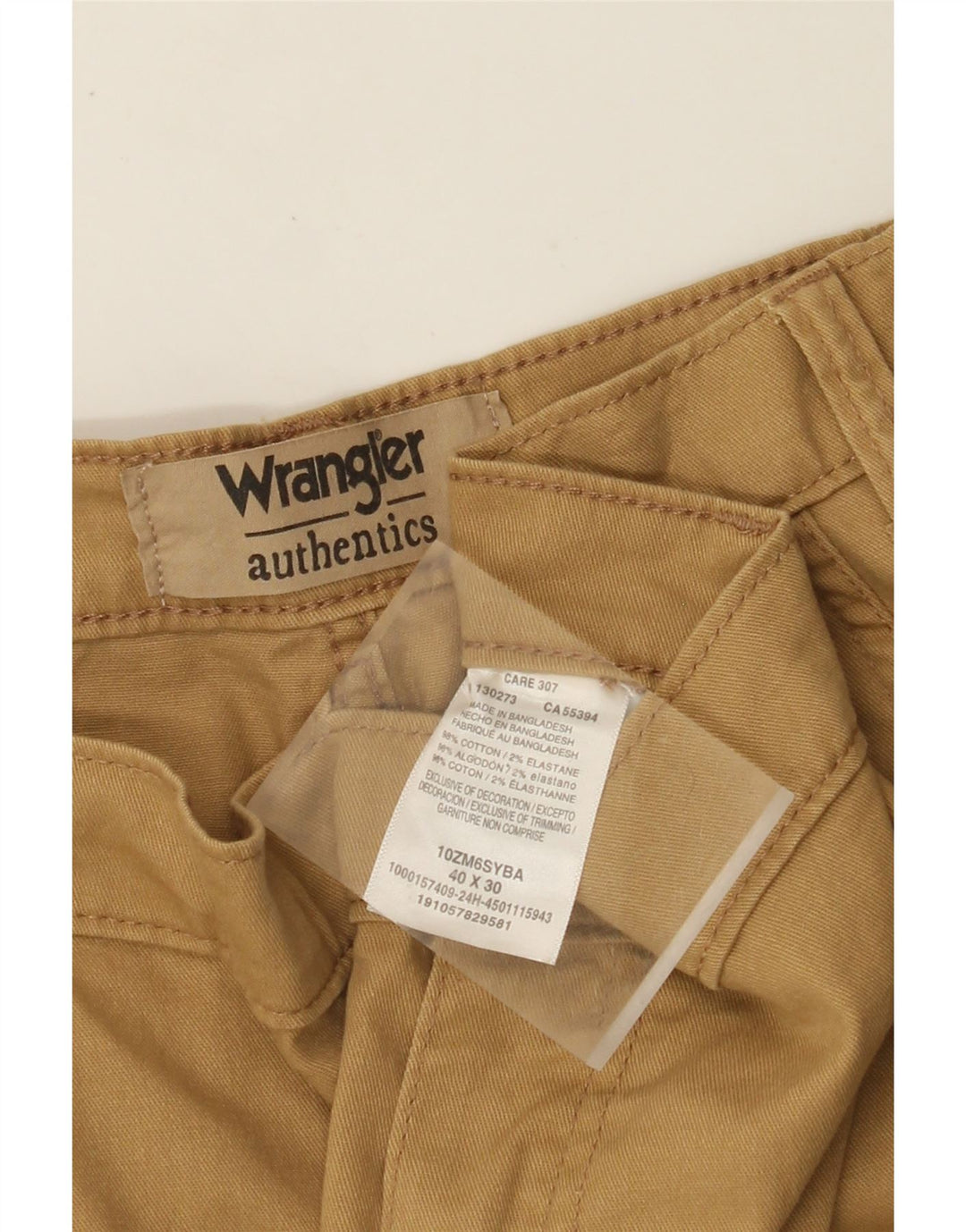 Calça cargo masculina autêntica WRANGLER W40 L30 algodão bege