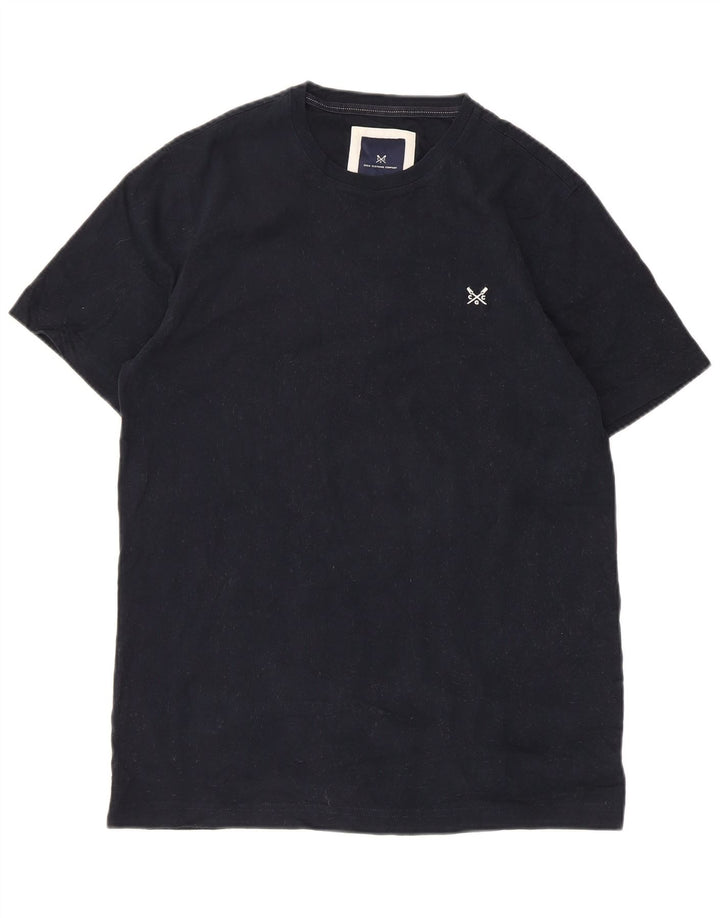 Camiseta masculina Crew Clothing Top médio algodão azul marinho