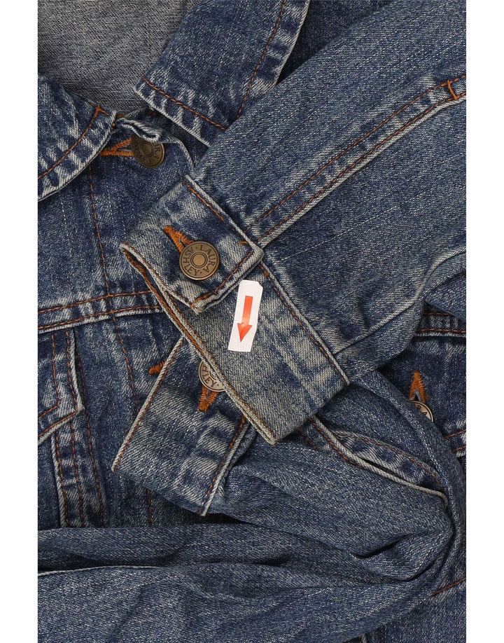 Jaqueta jeans feminina Laura Ashley UK 12 algodão azul médio