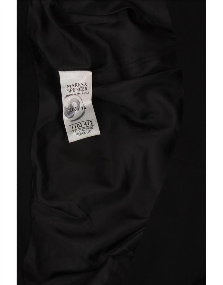 Saia lápis feminina Marks & Spencer Reino Unido 14 grande W32 poliéster preto