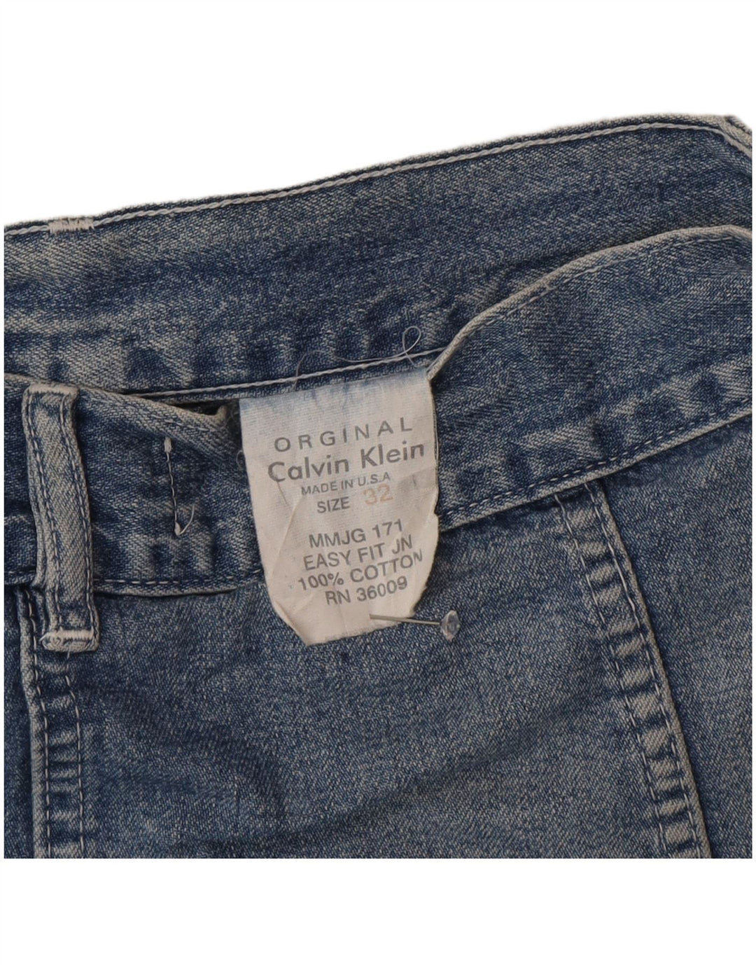 Saia jeans feminina Calvin Klein W32 grande algodão azul