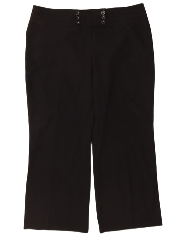 Calça feminina casual Marks & Spencer com ajuste solto Reino Unido 18 XL W38 L28 preta