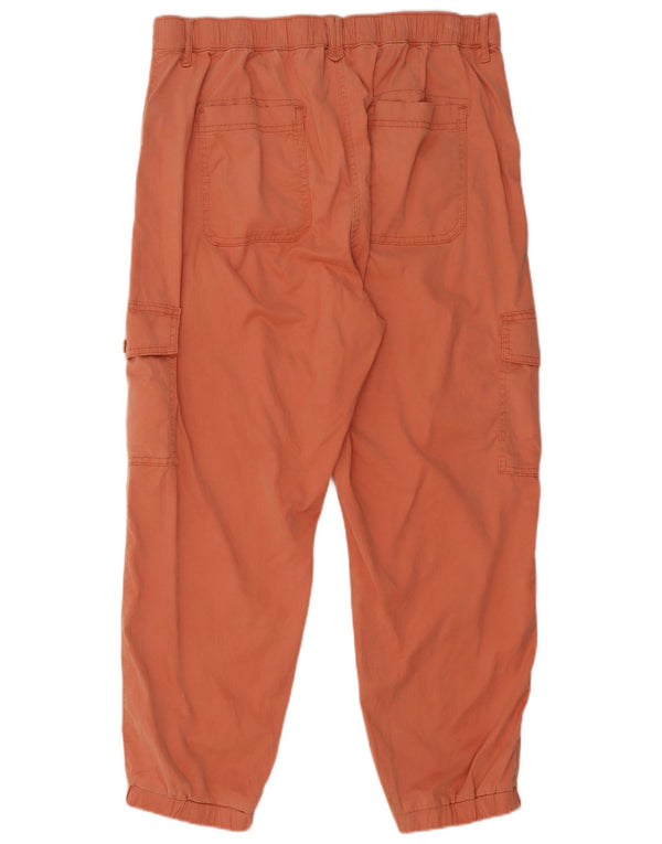 Calça cargo feminina Marks & Spencer UK 14 grande W32 L26 laranja
