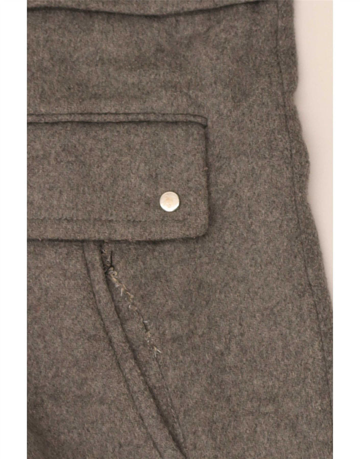 Zara Jaqueta Duffle Feminina com Capuz UK 18 XL Cinza Poliéster
