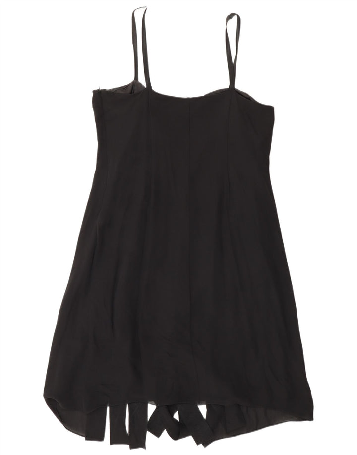 Vestido feminino Fenn Wright Manson em linha A Reino Unido 16 grande seda preta