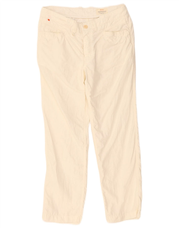 Calça casual feminina Hugo Boss de ajuste regular W34 L29 bege