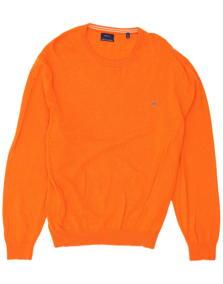 Suéter masculino Gant com gola redonda 4XL lã de cordeiro laranja