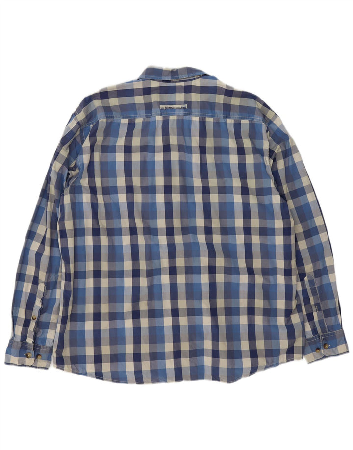 Camisa masculina de ajuste regular CAMEL ACTIVE 2XL algodão xadrez azul