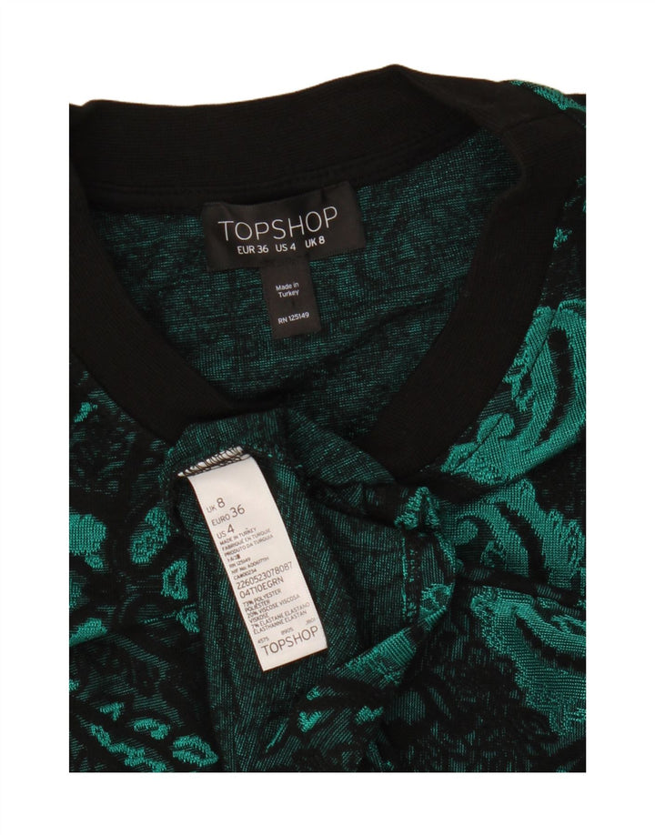 Blusa feminina Topshop Top UK 8 poliéster paisley verde pequeno