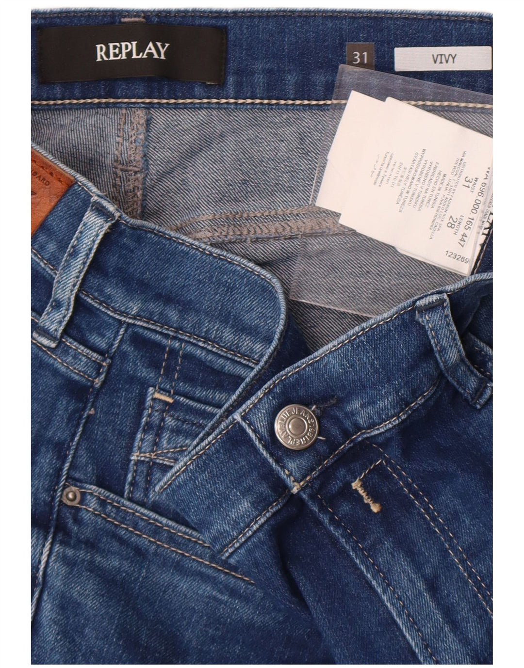 Replay Jeans feminino Vivy Slim W31 L28 azul algodão