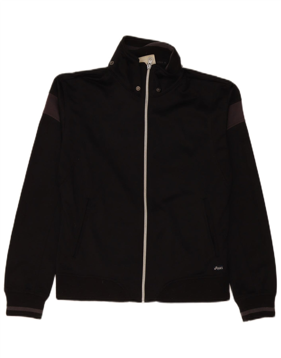 Asics Womens Tracksuit Top Jacket UK 14 Médio Preto Poliéster