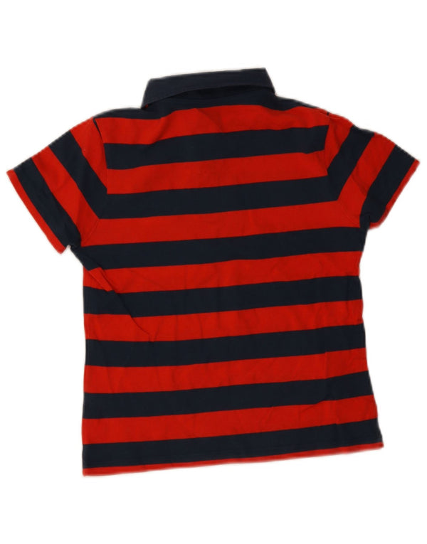 Camisa polo Admiral Boys 9-10 anos algodão listrado vermelho