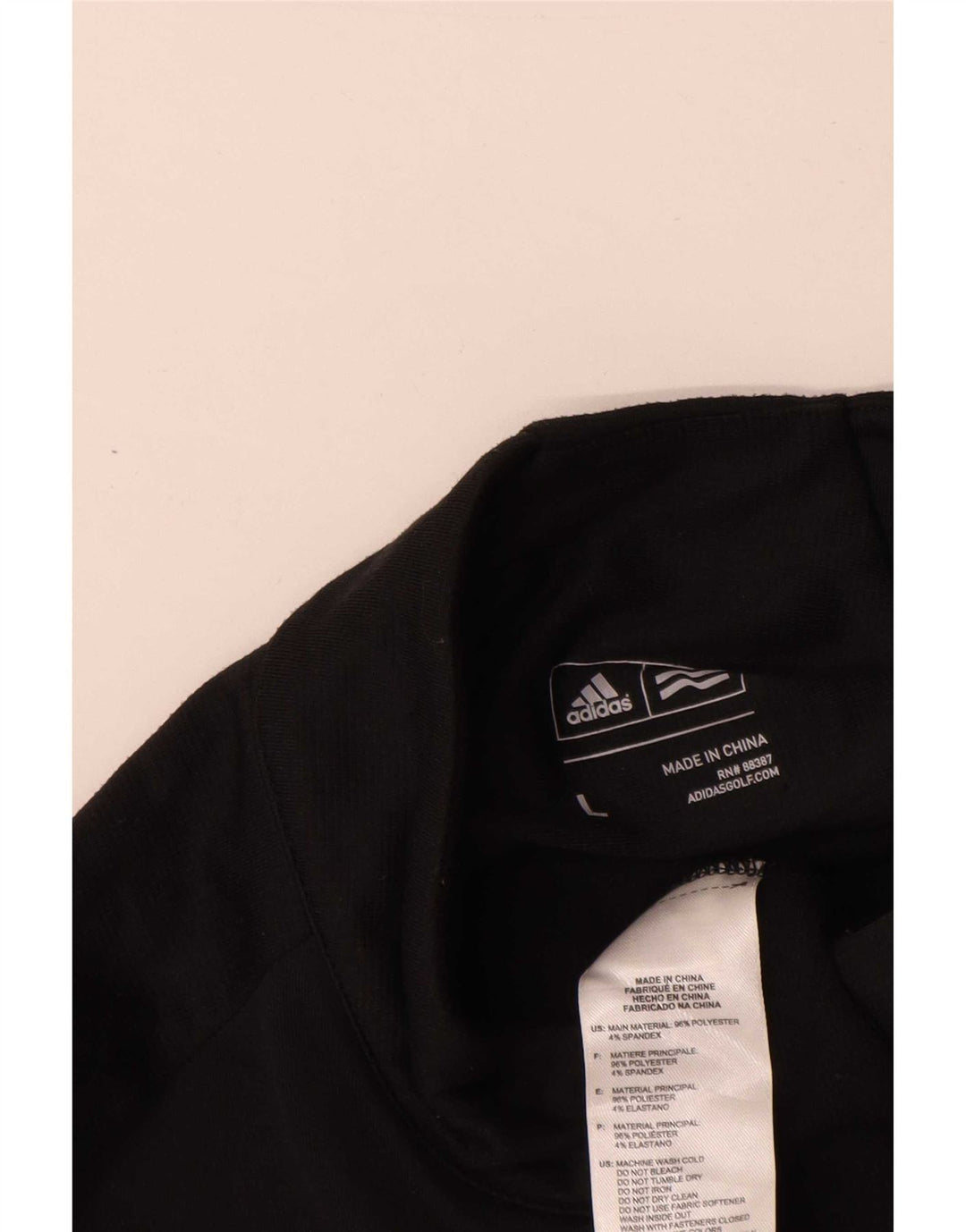 Adidas Mens Zip Neck Pullover Treino Top Grande Poliéster Preto