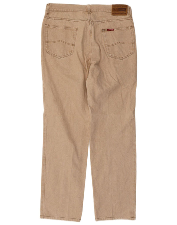 Carrera Mens Straight Jeans W38 L32 Algodão Bege