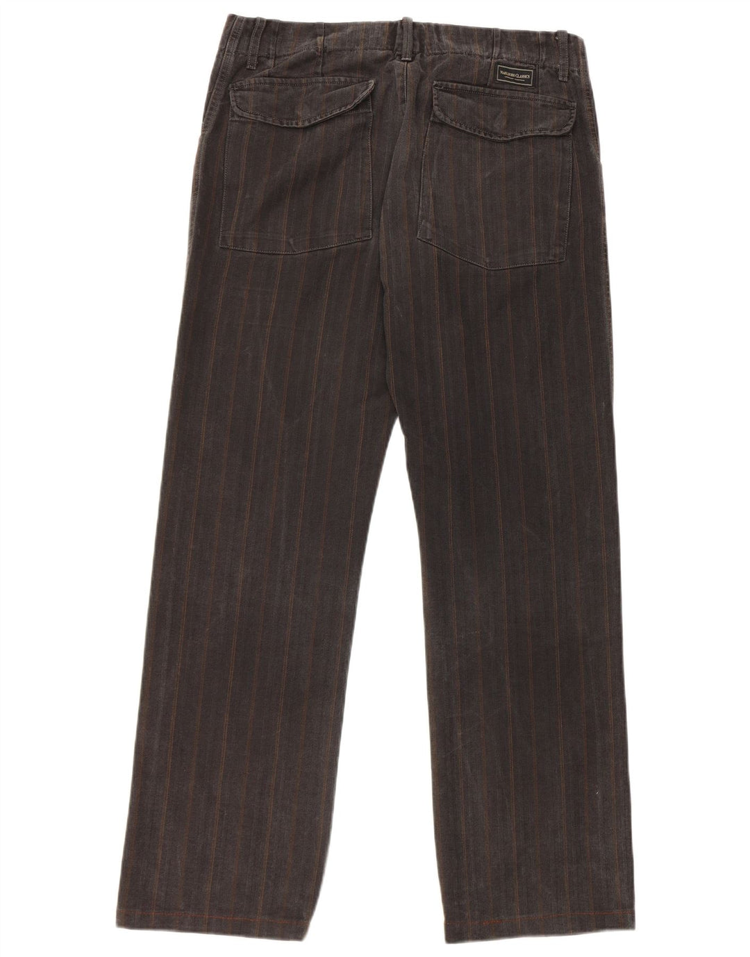 Calça masculina reta casual Marlboro Classics W32 L30 cinza espinha de peixe