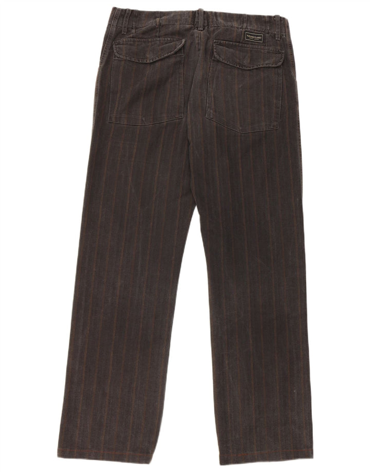 Calça masculina reta casual Marlboro Classics W32 L30 cinza espinha de peixe