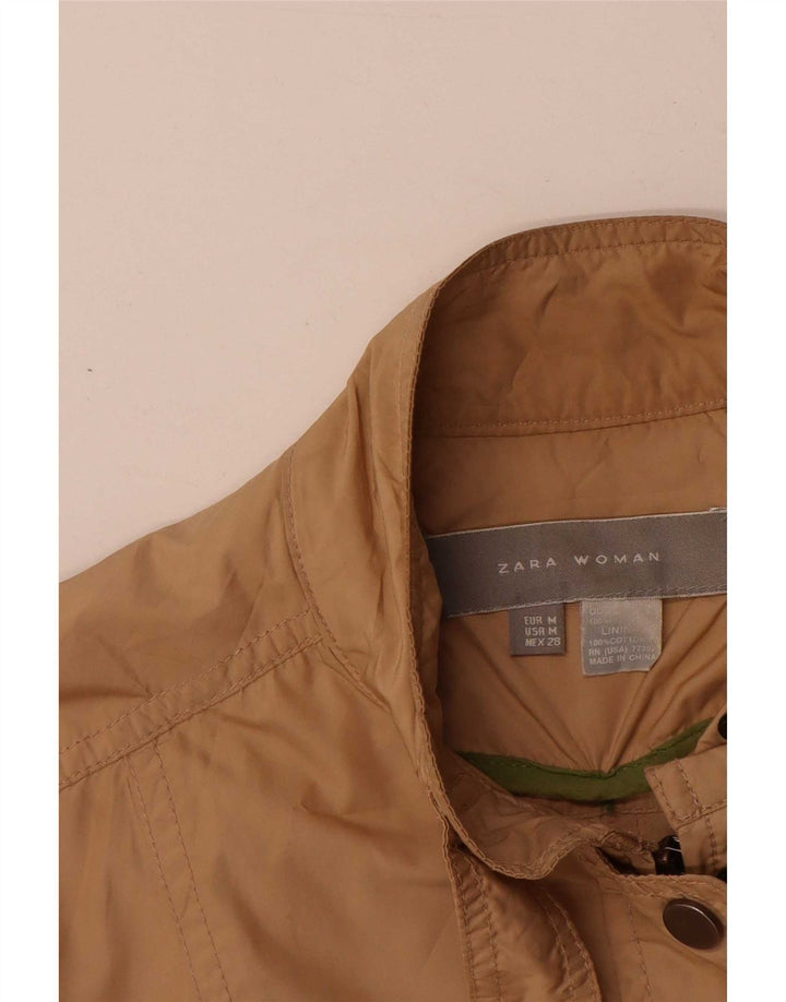 Jaqueta utilitária feminina Zara UK 12 médio bege
