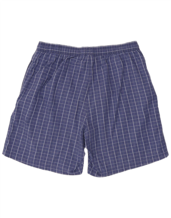 Shorts de natação masculinos ADIDAS grande poliéster xadrez azul
