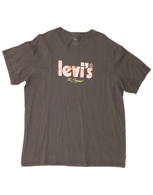 Camiseta Levi's Masculina Relaxed Graphic Top Grande Algodão Cinza