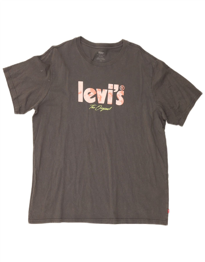 Camiseta Levi's Masculina Relaxed Graphic Top Grande Algodão Cinza