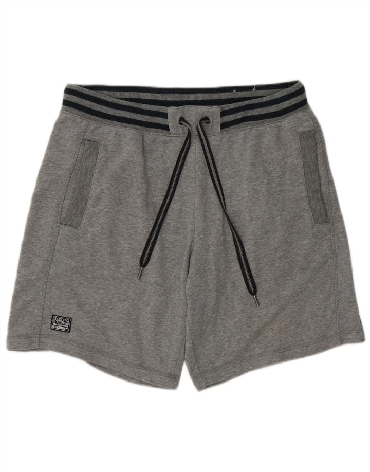 Shorts esportivos gráficos masculinos Puma grande algodão cinza