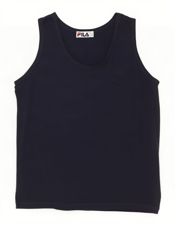 Fila Mens Vest Top Pequeno Algodão Azul Marinho