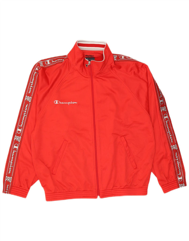 Champion masculino gráfico completo agasalho pequeno poliéster colorblock vermelho
