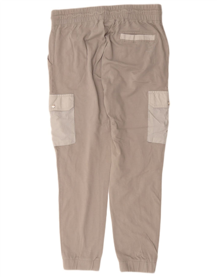 Calça cargo masculina Hugo Boss Joggers cinza médio bloco colorido