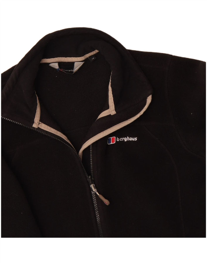Jaqueta feminina de lã grande BERGHAUS UK 10 poliéster preto pequeno