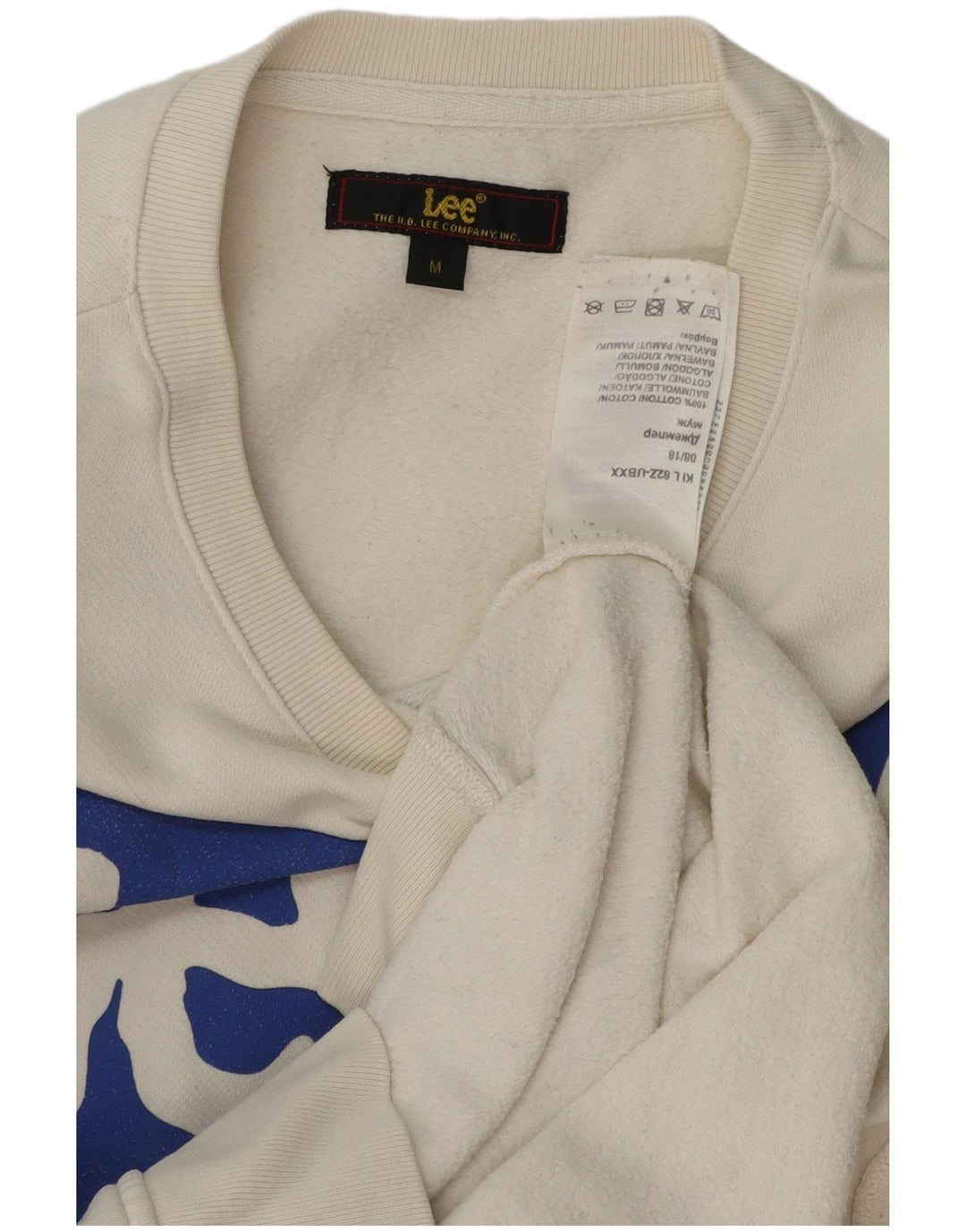 LEE moletom gráfico masculino jumper médio algodão branco