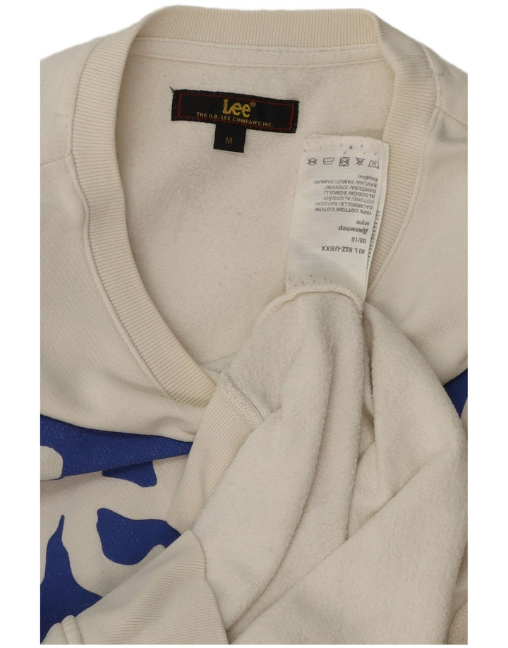 LEE moletom gráfico masculino jumper médio algodão branco