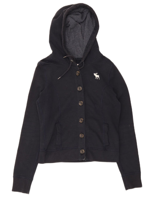 Jaqueta de treino feminina Abercrombie & Fitch UK 14 azul marinho médio