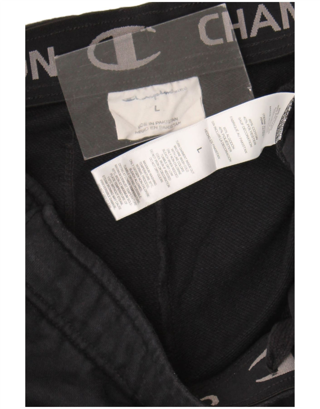 Shorts esportivos masculinos Champion grande algodão preto